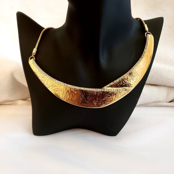Chico's Goldtone Pave-Detail Collar Necklace - Picture 2 of 7